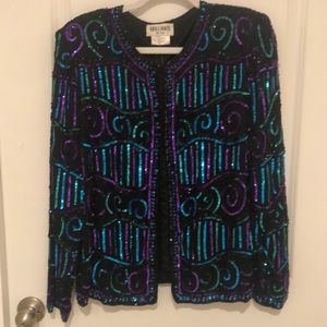 Brilliante silk sequined jacket XL.